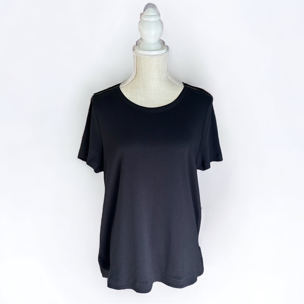 • Talbots • Scoop Neck Curved Hem Tee